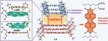 Graphical abstract: Directional electron pumping at a tailored organic D–A interface: fueling perylene diimide dianion (P2−) mediated efficient photocatalytic CO2 conversion