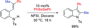 Graphical abstract: Organoselenium-catalyzed synthesis of indoles through intramolecular C–H amination