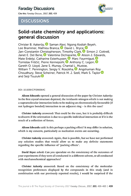 Solid-state chemistry and applications: general discussion