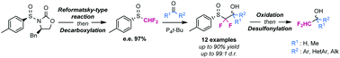 Graphical abstract: Access towards enantiopure α,α-difluoromethyl alcohols by means of sulfoxides as traceless chiral auxiliaries