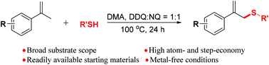 Graphical abstract: DDQ-mediated regioselective C–S bond formation: efficient access to allylic sulfides