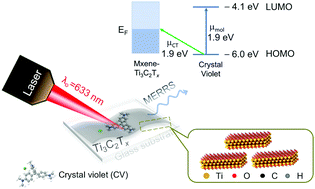 Graphical abstract: The surface-enhanced resonance Raman scattering of dye molecules adsorbed on two-dimensional titanium carbide Ti3C2Tx (MXene) film
