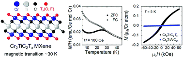 Graphical abstract: Evidence of a magnetic transition in atomically thin Cr2TiC2Tx MXene