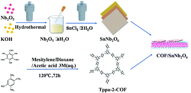 Graphical abstract: Fabrication of 2D/2D COF/SnNb2O6 nanosheets and their enhanced solar hydrogen production