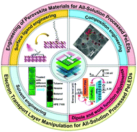 Graphical abstract: The solution-processed fabrication of perovskite light-emitting diodes for low-cost and commercial applications