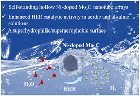 Graphical abstract: Self-standing hollow Ni-doped Mo2C nanotube arrays induced by the Kirkendall effect for an efficient hydrogen evolution reaction in acidic and alkaline solutions