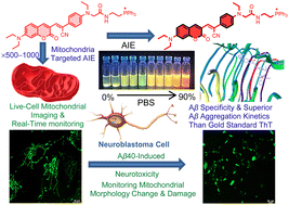 Graphical abstract: A mitochondria targeting, de novo designed, aggregation-induced emission probe for selective detection of neurotoxic amyloid-β aggregates