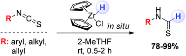 Graphical abstract: Chemoselective reduction of isothiocyanates to thioformamides mediated by the Schwartz reagent