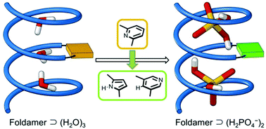 Graphical abstract: Encapsulation of dihydrogenphosphate ions as a cyclic dimer to the cavities of site-specifically modified indolocarbazole-pyridine foldamers