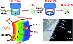 Graphical abstract: A novel Bi2S3/KTa0.75Nb0.25O3 nanocomposite with high efficiency for photocatalytic and piezocatalytic N2 fixation