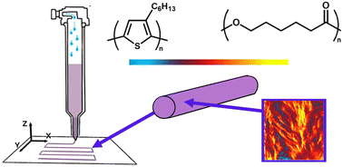 Graphical abstract: Towards additive manufacturing of semiconducting polymers: hot-melt extrusion of PCL:P3HT blends