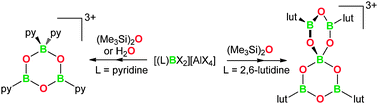 Graphical abstract: Tricationic analogues of boroxines and polyborate anions