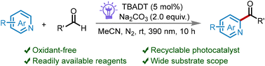 Graphical abstract: Decatungstate-photocatalyzed direct acylation of N-heterocycles with aldehydes