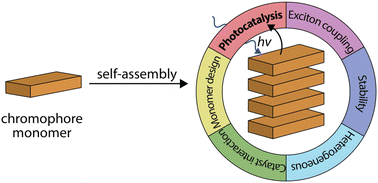 Graphical abstract: Self-assembled π-conjugated chromophores: preparation of one- and two-dimensional nanostructures and their use in photocatalysis