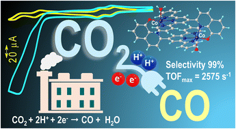 Graphical abstract: Selective electrochemical CO2 reduction to CO by a Co(ii) dimer catalyst by metal–ligand cooperativity