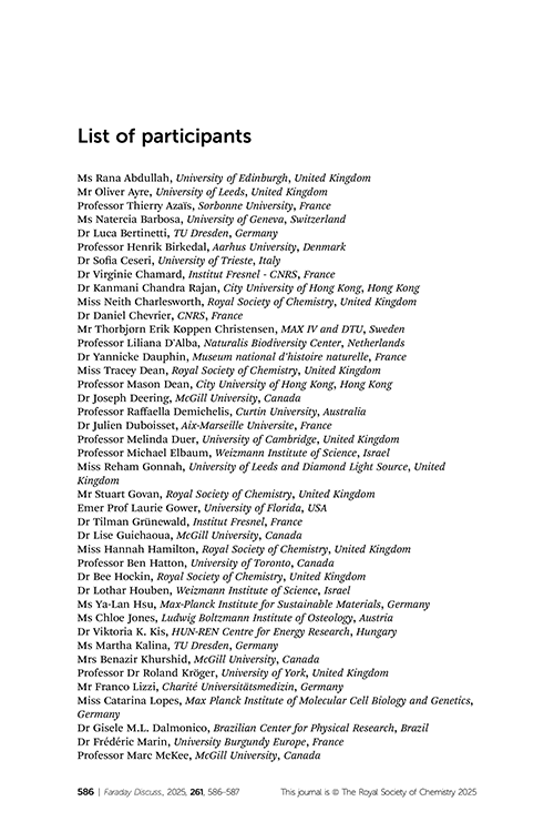 List of participants
