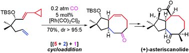 Graphical abstract: Enantioselective total synthesis of (+)-asteriscanolideviaRh(i)-catalyzed [(5+2)+1] reaction