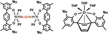 Graphical abstract: Synthesis of titanium and zirconium complexes supported by a p-terphenoxide ligand and their reactions with N2, CO2 and CS2