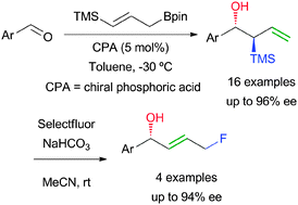 Graphical abstract: γ-Silylboronates in the chiral Brønsted acid-catalysed allylboration of aldehydes