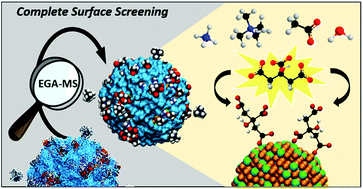 Graphical abstract: Using evolved gas analysis – mass spectrometry to characterize adsorption on a nanoparticle surface