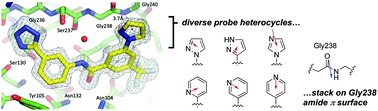 Graphical abstract: An empirical study of amide–heteroarene π-stacking interactions using reversible inhibitors of a bacterial serine hydrolase