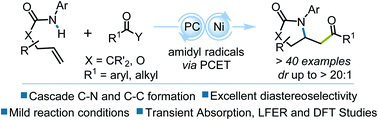 Graphical abstract: Diastereoselective olefin amidoacylation via photoredox PCET/nickel-dual catalysis: reaction scope and mechanistic insights