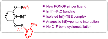 Graphical abstract: Iridium complexes of an ortho-trifluoromethylphenyl substituted PONOP pincer ligand