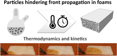 Graphical abstract: Frontally polymerized foams: thermodynamic and kinetical aspects of front hindrance by particles