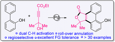 Graphical abstract: Pd-catalyzed regioselective rollover dual C–H annulation cascade: facile approach to phenanthrene derivatives