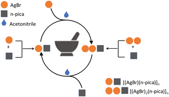 Graphical abstract: Liquid reagents are not enough for liquid assisted grinding in the synthesis of [(AgBr)(n-pica)]n