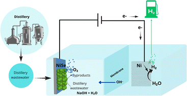 Graphical abstract: From brew to clean fuel: harnessing distillery wastewater for electrolysis H2 generation using nano scale nickle selenide water oxidation catalysts
