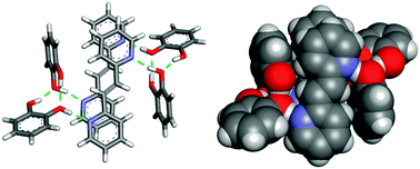 Graphical abstract: Two act as one: unexpected dimers of catechol direct a solid-state [2+2] photodimerization in a six-component hydrogen-bonded assembly