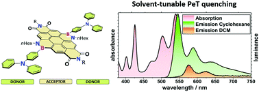 Graphical abstract: BN-Substituted coronene diimide donor–acceptor–donor triads: photophysical, (spectro)-electrochemical studies and Lewis behavior