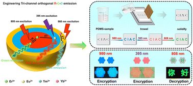 Graphical abstract: Engineering tri-channel orthogonal luminescence in a single nanoparticle for information encryption