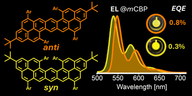 Graphical abstract: Synthesis of luminescent dinaphthopentacene isomers and their application in OLEDs