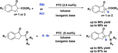 Graphical abstract: Asymmetric α-alkylation of cyclic β-keto esters and β-keto amides by phase-transfer catalysis
