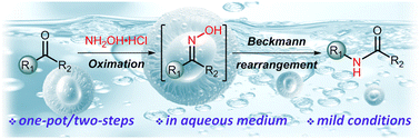 Graphical abstract: One-pot oximation-Beckmann rearrangement under mild, aqueous micellar conditions