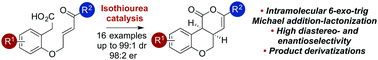 Graphical abstract: 6-exo-trig Michael addition-lactonizations for catalytic enantioselective chromenone synthesis