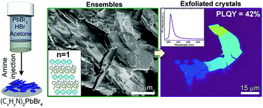 Graphical abstract: Simple fabrication of layered halide perovskite platelets and enhanced photoluminescence from mechanically exfoliated flakes