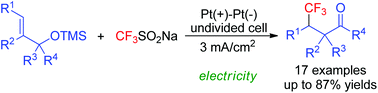 Graphical abstract: Electrochemical trifluoromethylation/semipinacol rearrangement sequences of alkenyl alcohols: synthesis of β-CF3-substituted ketones