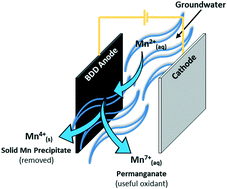 Graphical abstract: Advanced electrochemical oxidation for the simultaneous removal of manganese and generation of permanganate oxidant