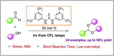 Graphical abstract: Photochemical synthesis of acetals utilizing Schreiner's thiourea as the catalyst