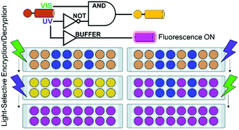 Graphical abstract: Design and engineering of a dual-mode absorption/emission molecular switch for all-optical encryption