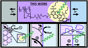 Graphical abstract: Clarification of mechanisms of protonic photovoltaic action initiated by photoexcitation of strong photoacids covalently bound to hydrated Nafion cation-exchange membranes wetted by aqueous electrolytes