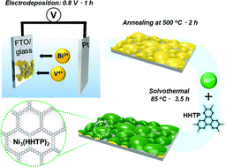 Graphical abstract: Type-II BiVO4/Ni3(hexahydroxytriphenylene)2 heterojunction photoanodes for effective photoelectrochemical reaction