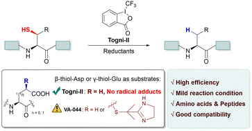 Graphical abstract: An efficient metal-free desulfurization strategy promoted by Togni-II reagent