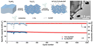 Graphical abstract: 3D N-Ti3C2Tx/Co/N-CNT composites as a sodiophilic framework for dendrite-free sodium metal anodes