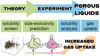 Graphical abstract: Predicting pore-carrier solubility and size-exclusivity towards the rational design of type II porous liquid solutions