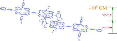 Graphical abstract: Strong two-photon absorption and its saturation of a self-organized dimer of an ethynylene-linked porphyrin tandem