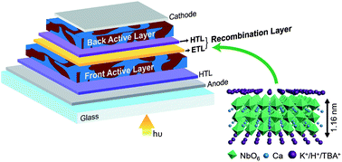 Graphical abstract: Calcium niobate nanosheets as a novel electron transport material for solution-processed multi-junction polymer solar cells